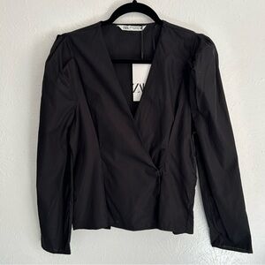 NWT Zara Black Work Top Business Minimalist Designer Summer Winter